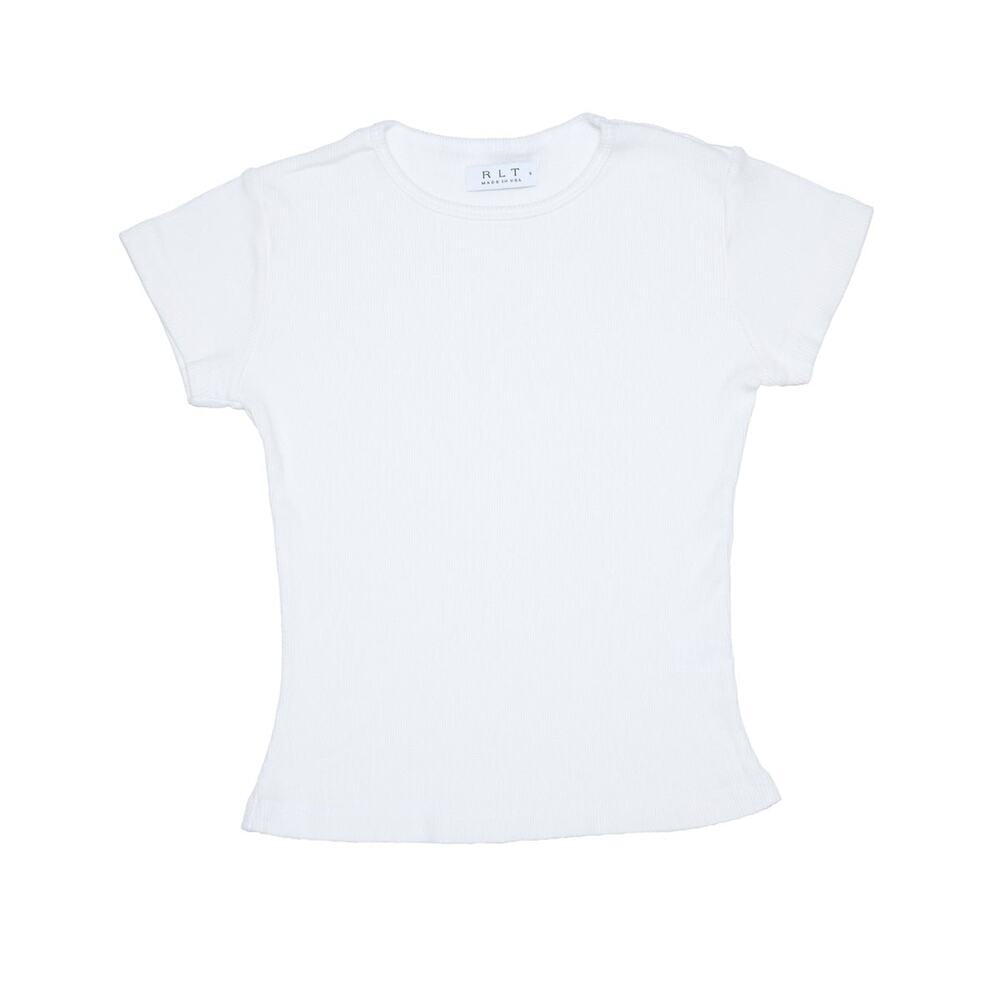 RLT Ribbed Tee Short Sleeve T-Shirt- M White